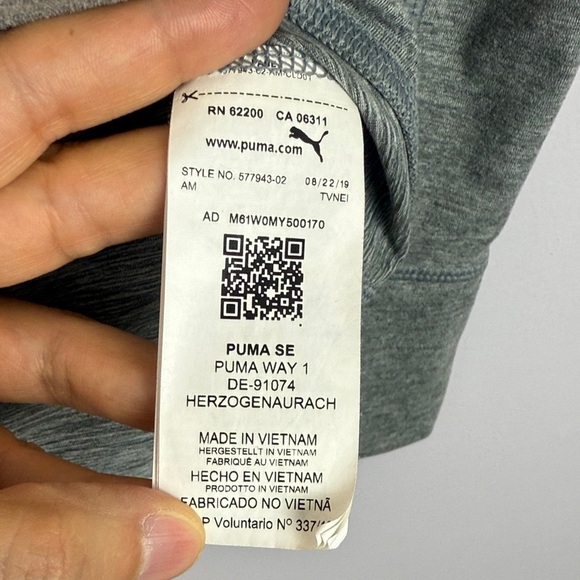 Puma Athletic Athleisure Casual Gray Quarter-Zip Small Pullover - Picture 7 of 10